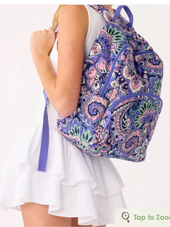 Vera Bradley Handbags - Vera Bradley Lavender Paisley Quilted Backpack with Pink & Mint Accents